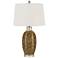 Olive Cinnamon Ceramic Table Lamp with Mosaic Pattern