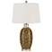 Olive Cinnamon Ceramic Table Lamp with Mosaic Pattern