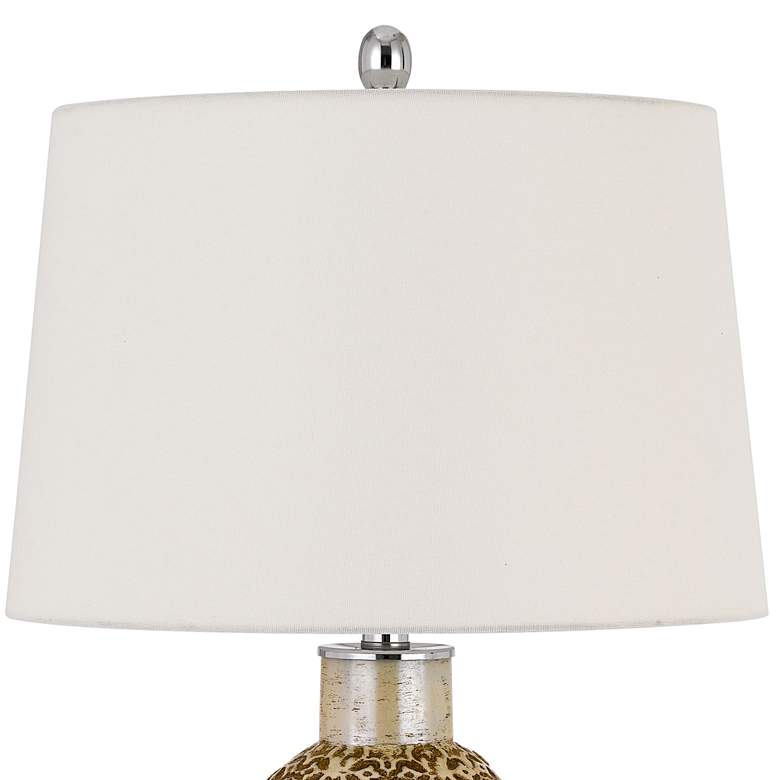 Image 3 Olive Cinnamon Ceramic Table Lamp with Mosaic Pattern more views