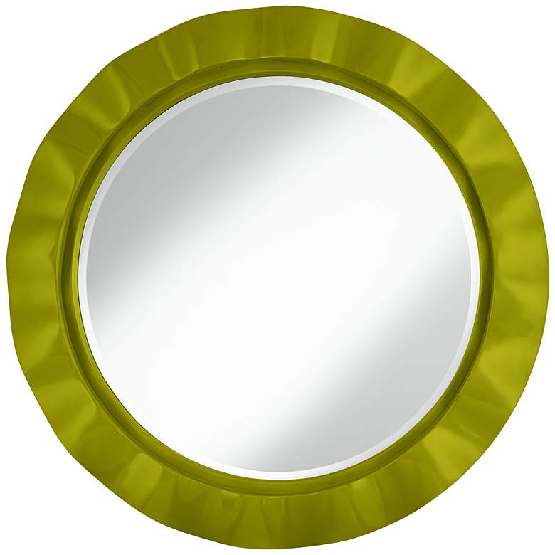 Image 1 Olive Green 32 inch Round Brezza Wall Mirror