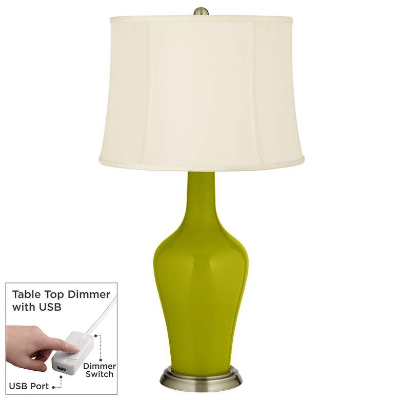 Image 1 Olive Green Anya Table Lamp with Dimmer