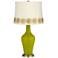 Olive Green Anya Table Lamp with Flower Applique Trim