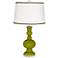 Olive Green Apothecary Table Lamp with Ric-Rac Trim