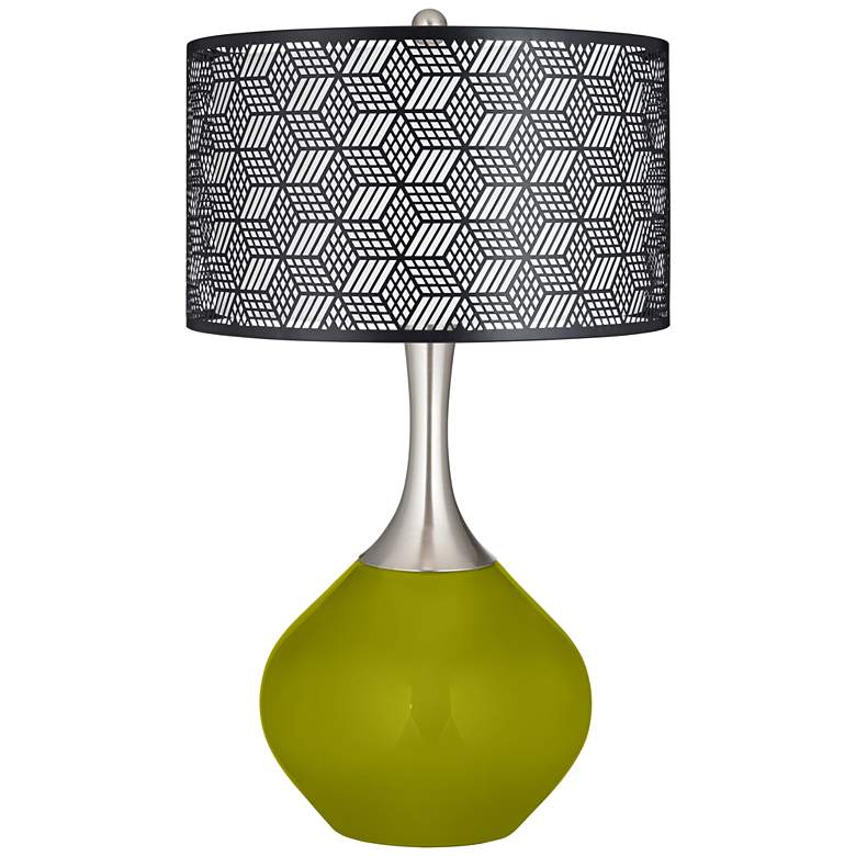 Image 1 Olive Green Black Metal Shade Spencer Table Lamp