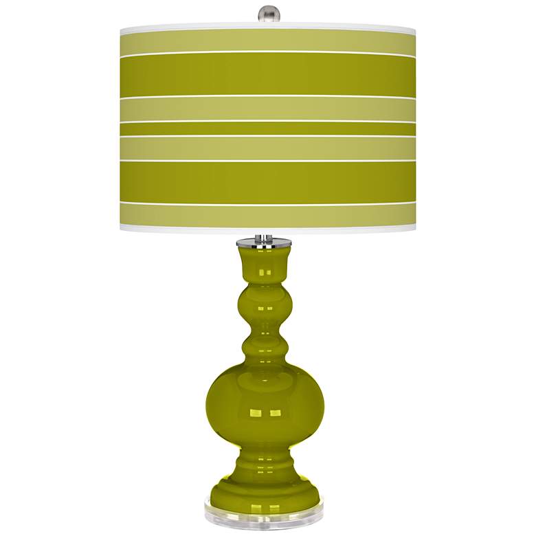 Image 1 Olive Green Bold Stripe Apothecary Table Lamp