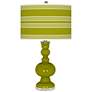 Olive Green Bold Stripe Apothecary Table Lamp