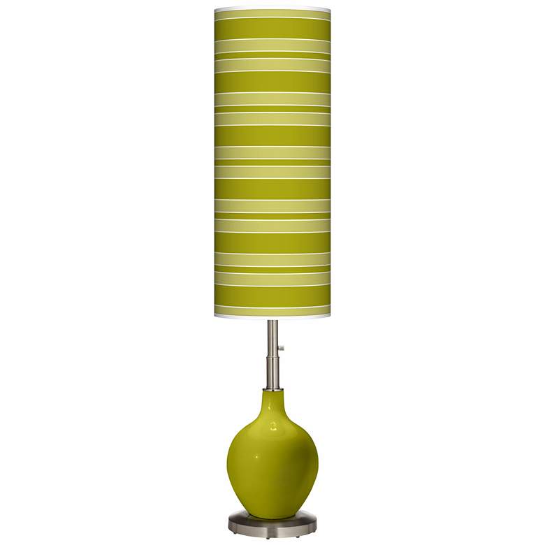 Image 1 Olive Green Bold Stripe Ovo Floor Lamp