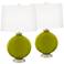 Olive Green Carrie Table Lamp Set of 2 with Dimmers