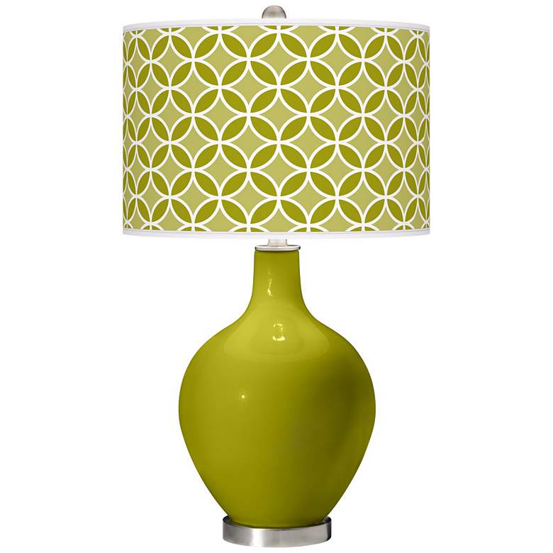 Image 1 Olive Green Circle Rings Ovo Table Lamp