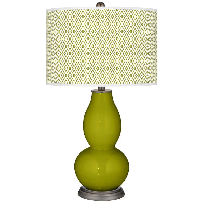 Image 1 Olive Green Diamonds Double Gourd Table Lamp