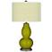 Olive Green Diamonds Double Gourd Table Lamp