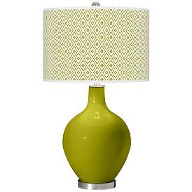 Image1 of Olive Green Diamonds Ovo Table Lamp