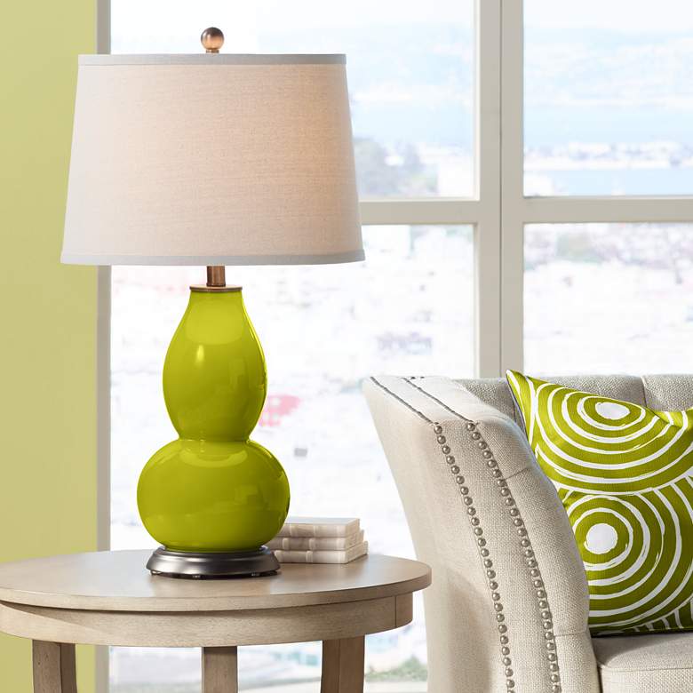Image 1 Olive Green Double Gourd Table Lamp