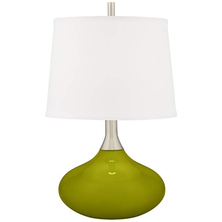 Image 2 Olive Green Felix Modern Table Lamp with Table Top Dimmer