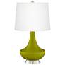 Olive Green Gillan Glass Table Lamp with Dimmer