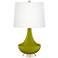 Olive Green Gillan Glass Table Lamp with Dimmer