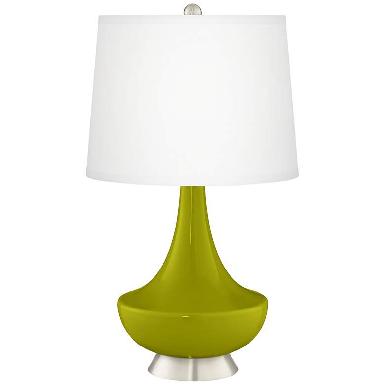 Image 2 Olive Green Gillan Glass Table Lamp