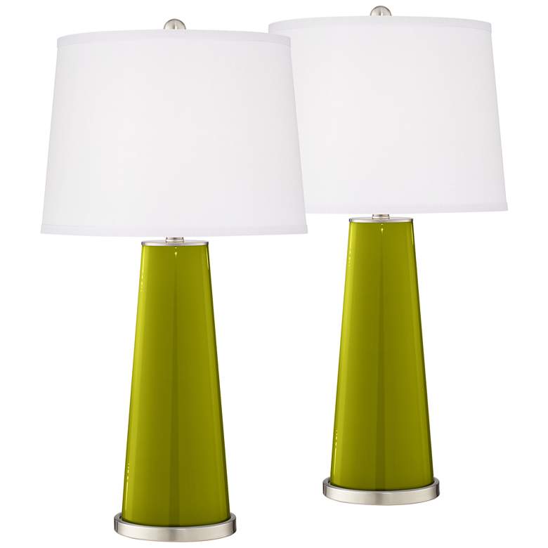 Image 2 Olive Green Leo Table Lamp Set of 2 with Dimmers