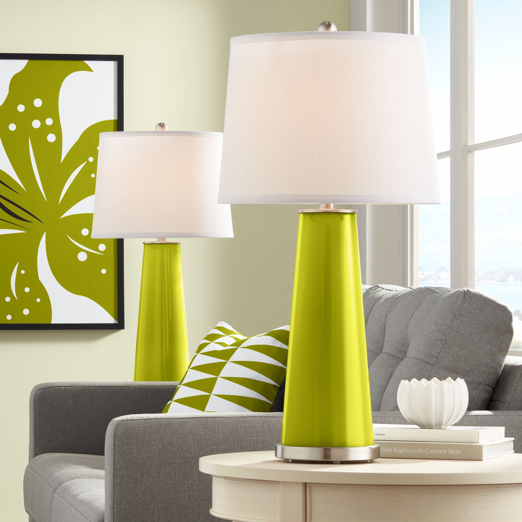 olive green table lamp