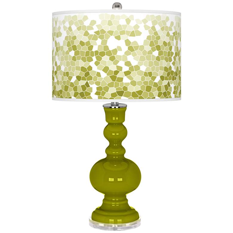 Image 1 Olive Green Mosaic Giclee Apothecary Table Lamp