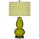 Olive Green Narrow Zig Zag Double Gourd Table Lamp