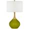 Olive Green Nickki Brass Accent Modern Table Lamp