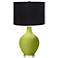 Olive Green Ovo Table Lamp with Black Shade