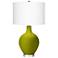 Olive Green Ovo Table Lamp With Dimmer