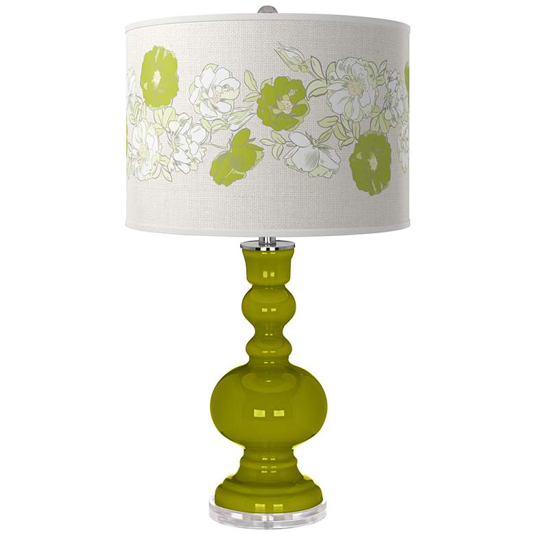 Image 1 Olive Green Rose Bouquet Apothecary Table Lamp