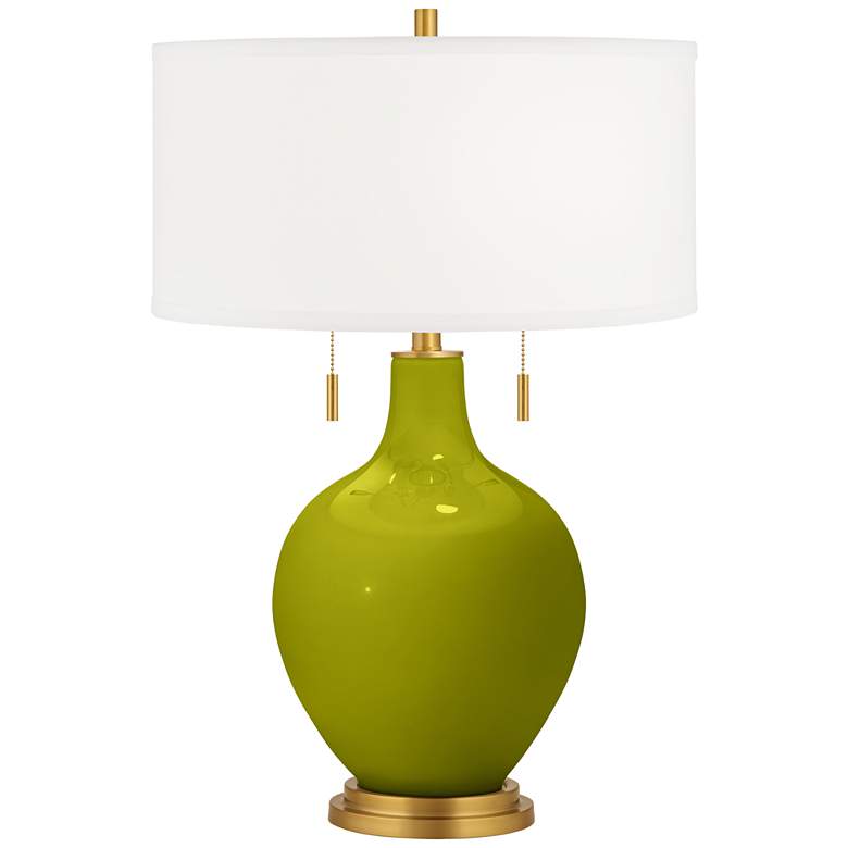 Image 2 Olive Green Toby Brass Accents Table Lamp with Dimmer