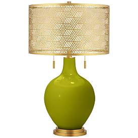 Image1 of Olive Green Toby Brass Metal Shade Table Lamp