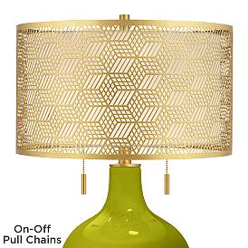 Image2 of Olive Green Toby Brass Metal Shade Table Lamp more views