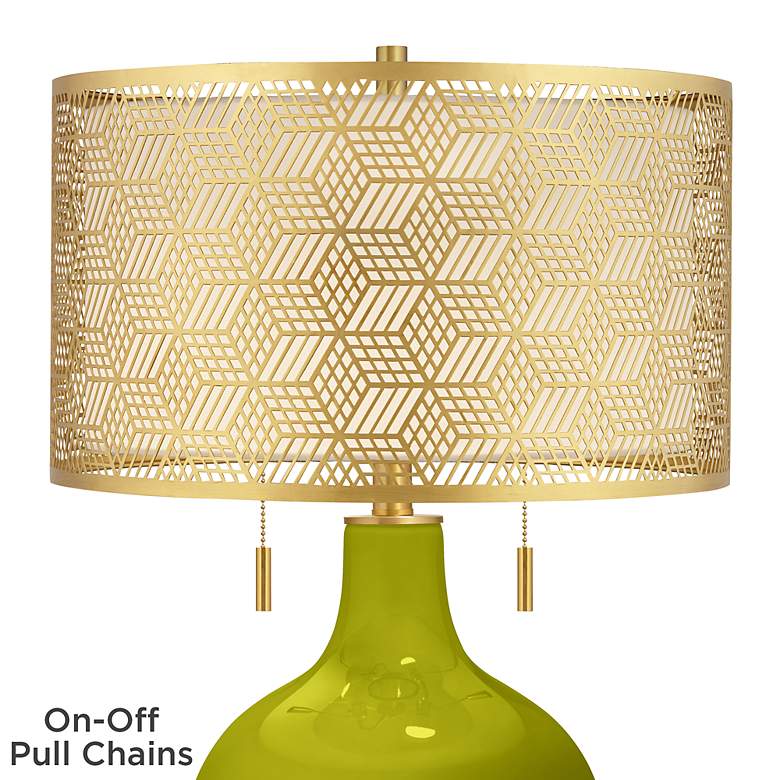 Image 2 Olive Green Toby Brass Metal Shade Table Lamp more views
