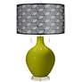 Olive Green Toby Table Lamp With Black Metal Shade