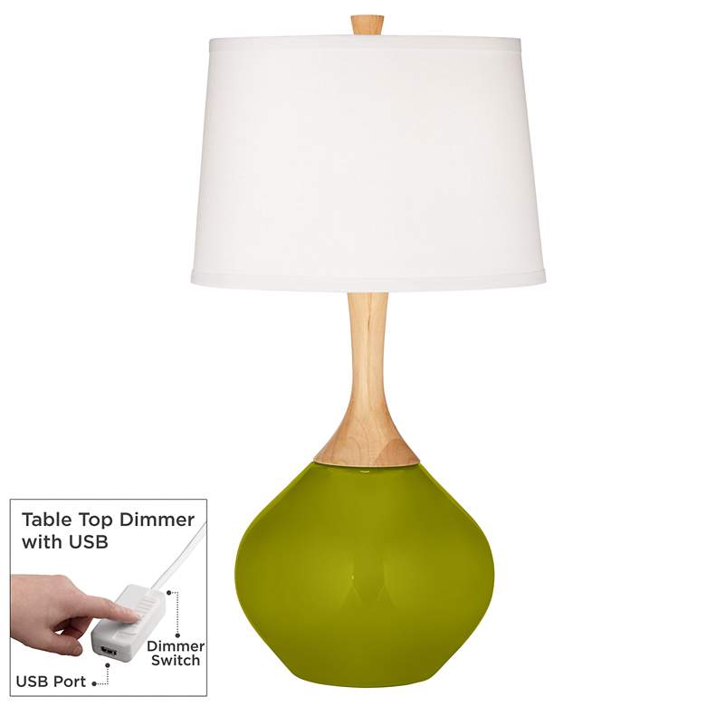 Image 1 Olive Green Wexler Table Lamp with Dimmer