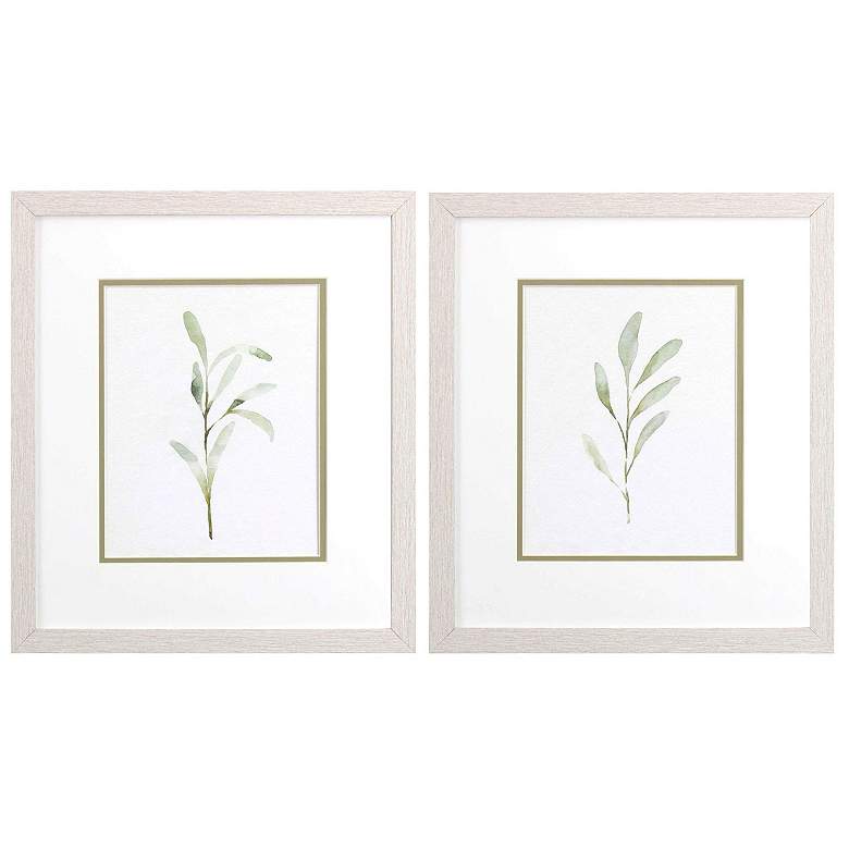 Image 1 Olive Leaves 14"W x 16"H Framed Art Set of 2