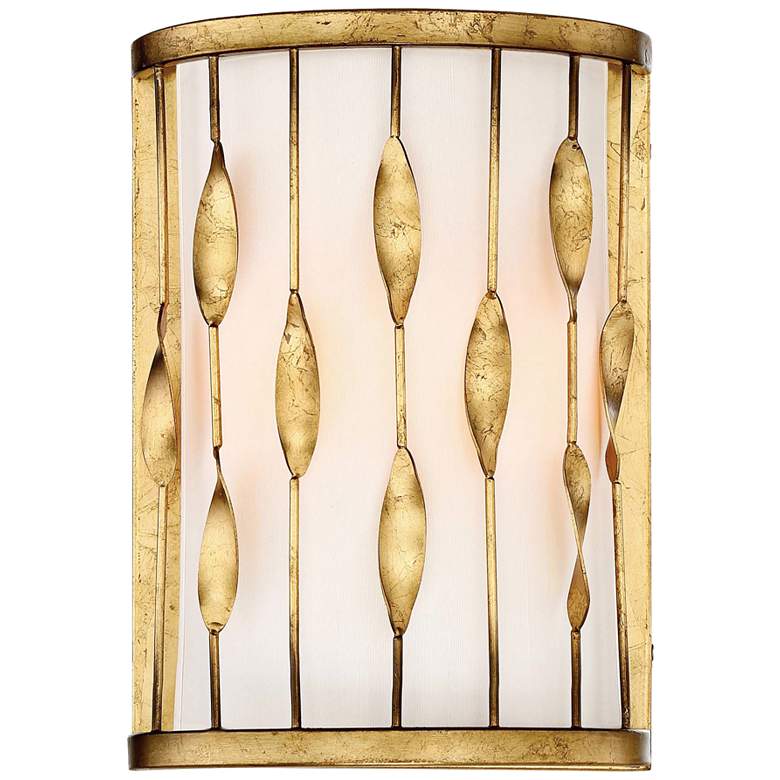 Image 1 Oliventas 12 1/2 inchH II Terrace Gold Leaf Wall Sconce