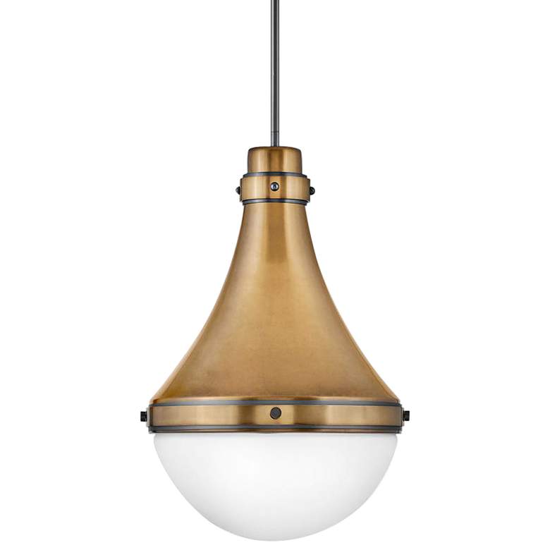 Image 1 Oliver 14 1/4" Wide Heritage Brass Pendant Light
