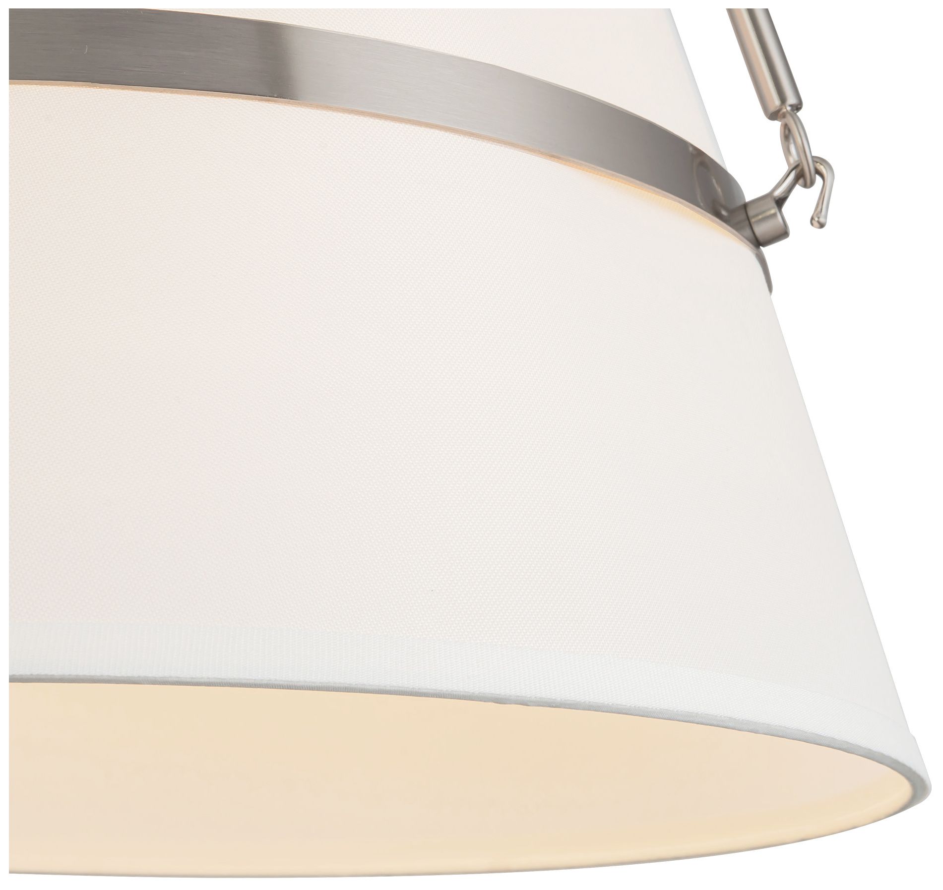 Image 2 Oliver 18-in Brushed Nickel Pendant with White Linen Shade more views