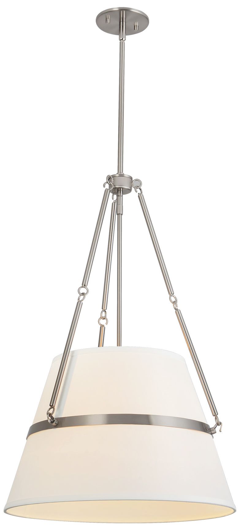 Image 5 Oliver 18-in Brushed Nickel Pendant with White Linen Shade more views