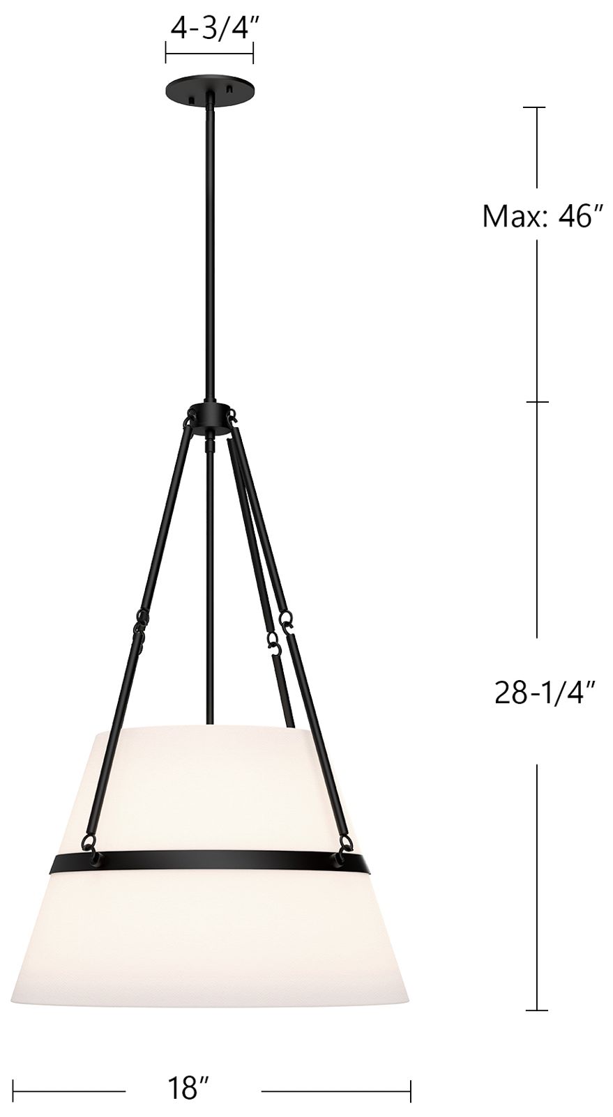 Image 7 Oliver 18-in Brushed Nickel Pendant with White Linen Shade more views