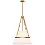 2_Oliver 18" Wide Aged Gold Pendant Light w/ White Linen Shade