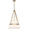 Oliver 18" Wide Aged Gold Pendant Light w/ White Linen Shade