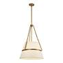 4_Oliver 18" Wide Aged Gold Pendant Light w/ White Linen Shade more views