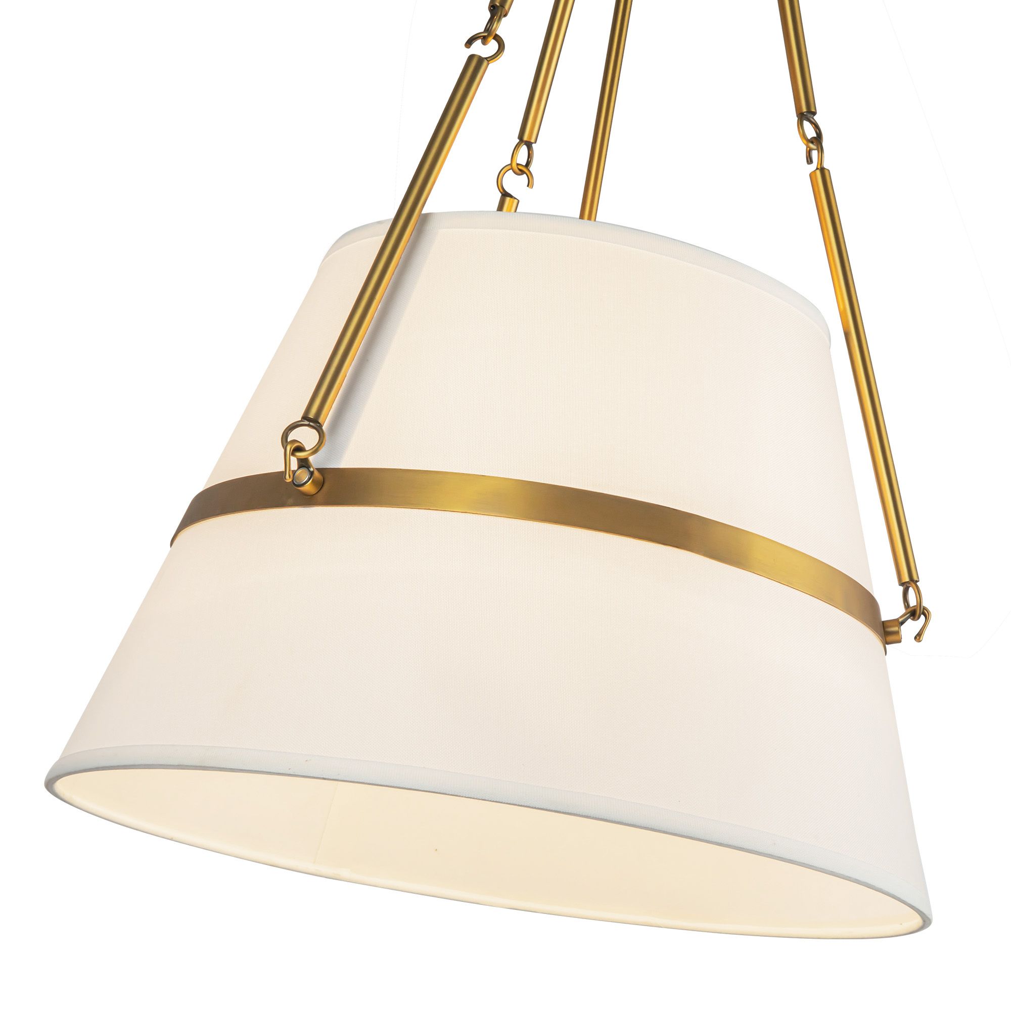 Image 5 Oliver 18" Wide Aged Gold Pendant Light w/ White Linen Shade more views