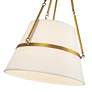 5_Oliver 18" Wide Aged Gold Pendant Light w/ White Linen Shade more views