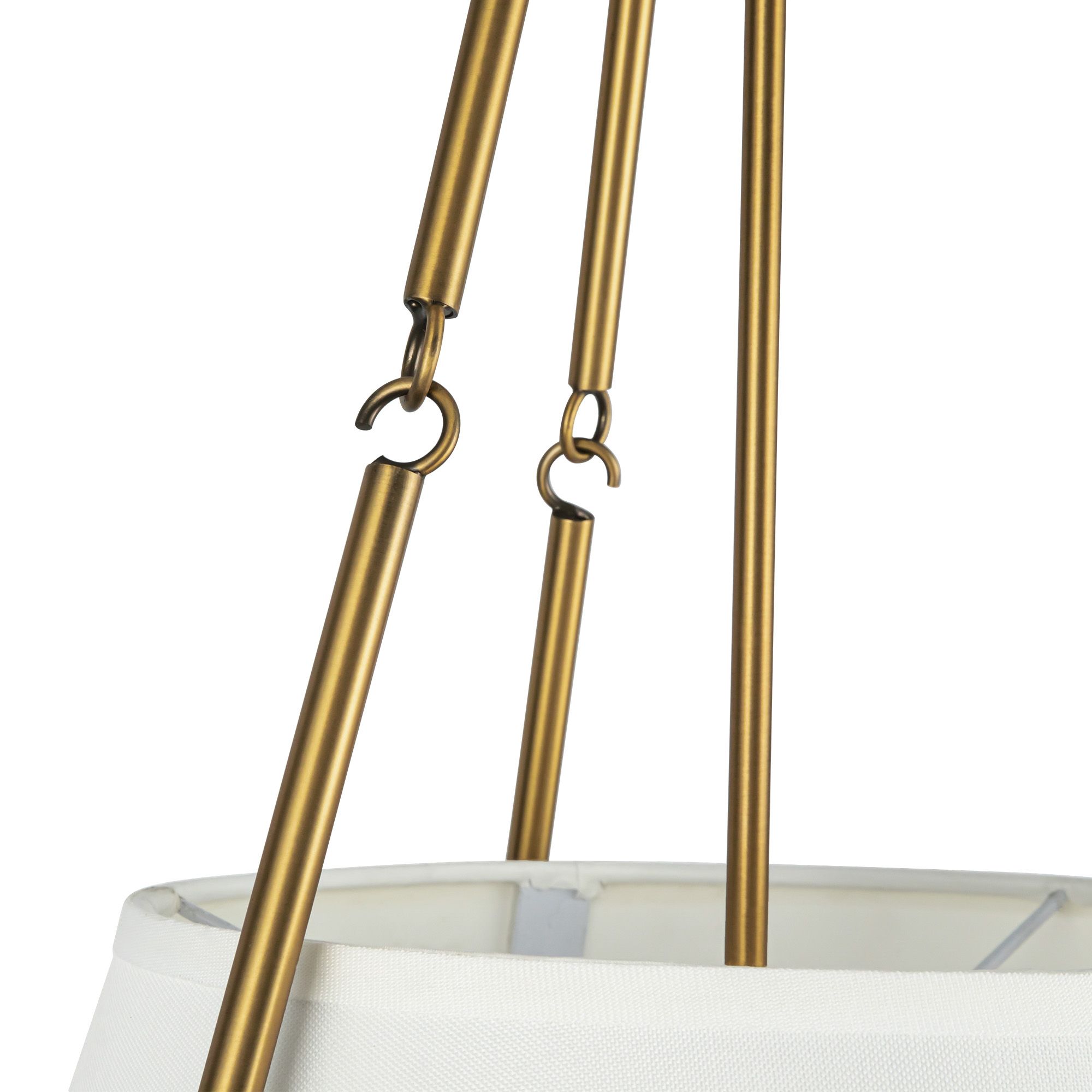 Image 7 Oliver 18" Wide Aged Gold Pendant Light w/ White Linen Shade more views