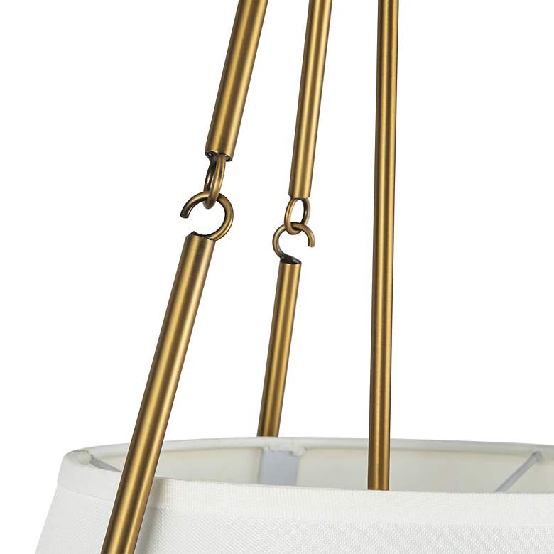 Image 7 Oliver 18" Wide Aged Gold Pendant Light w/ White Linen Shade more views