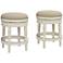 Oliver 24 1/2" Cream Fabric Backless Swivel Counter Stools Set of 2