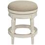 6_Oliver 24 1/2" Cream Fabric Backless Swivel Counter Stools Set of 2 more views